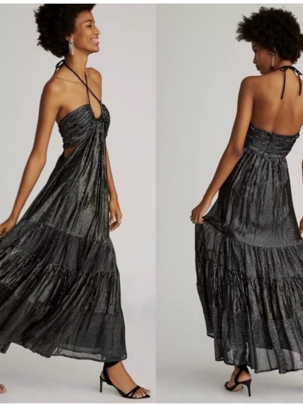 maxi silver and black